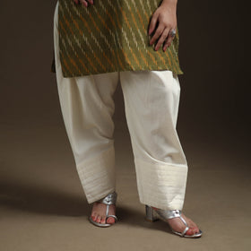 Green - Pochampally Ikat Cotton Short Kurta with Farsi Salwar & Dupatta Suit Set for Women 01