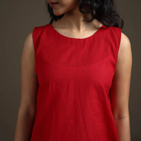 Jacquard Cotton Sleeveless Short Kurta for Women 39