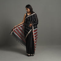 Black - Bengal Handwoven Cotton Begampuri Saree 06