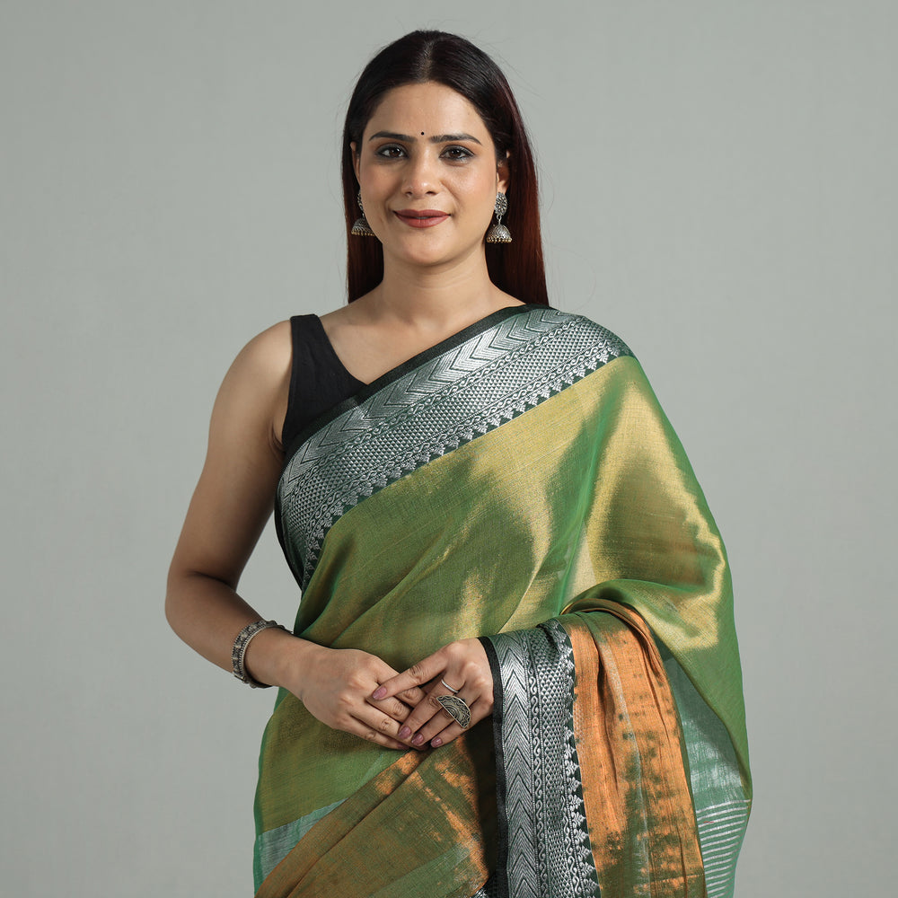 Multicolor - Burdwan Tissue Zari Work Handloom Saree 43