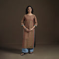 Mangalagiri Pure Handwoven Cotton Mirror Work Straight Kurta for women 16