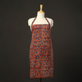 Red - bagru cotton apron with pocket 20 - handcrafted