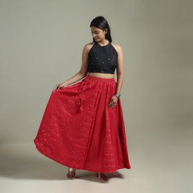 Pochampally Ikat 24 Kali Cotton Long Skirt 05