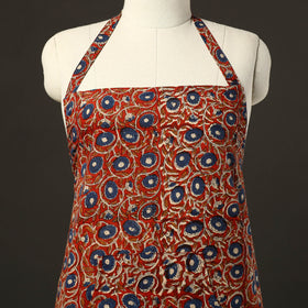 Red - bagru cotton apron with pocket 20 - handcrafted