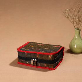 Brown Handmade 4 Pockets Cotton Jewellery Bag