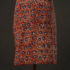 Red - bagru cotton apron with pocket 20 - handcrafted