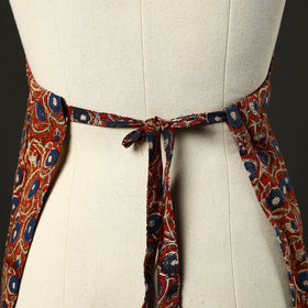 Red - bagru cotton apron with pocket 20 - handcrafted