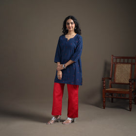 Sequin Work Jacquard Cotton Short Kurta for Women 25