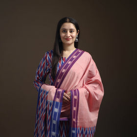 Multicolor - Pochampally Ikat Cotton Short Kurta with Farsi Salwar & Dupatta Suit Set for Women 02