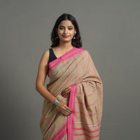 Beige - Bengal Handwoven Cotton Begampuri Saree 08