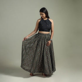 Pochampally Ikat 24 Kali Cotton Long Skirt 06