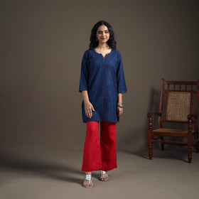 Sequin Work Jacquard Cotton Short Kurta for Women 25