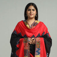 Applique Patchwork Cotton Ajrakh Dupatta with Mirror Work 22