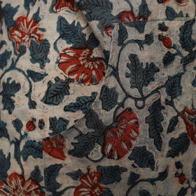 Beige Bagru Block Print Cotton Apron with Pocket