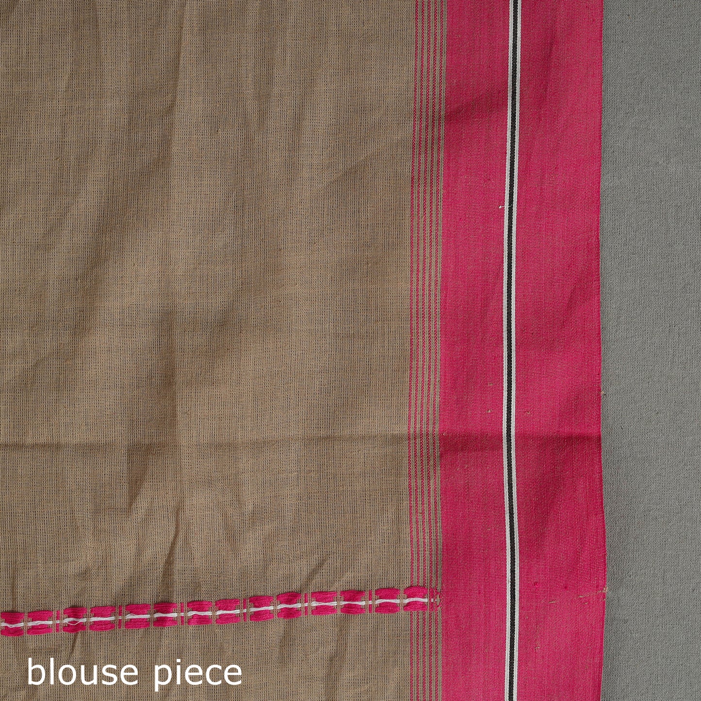 Beige - Bengal Handwoven Cotton Begampuri Saree 08