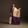 Purple - Pochampally Ikat Cotton Short Kurta with Farsi Salwar & Dupatta Suit Set for Women 04