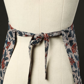 Beige Bagru Block Print Cotton Apron with Pocket