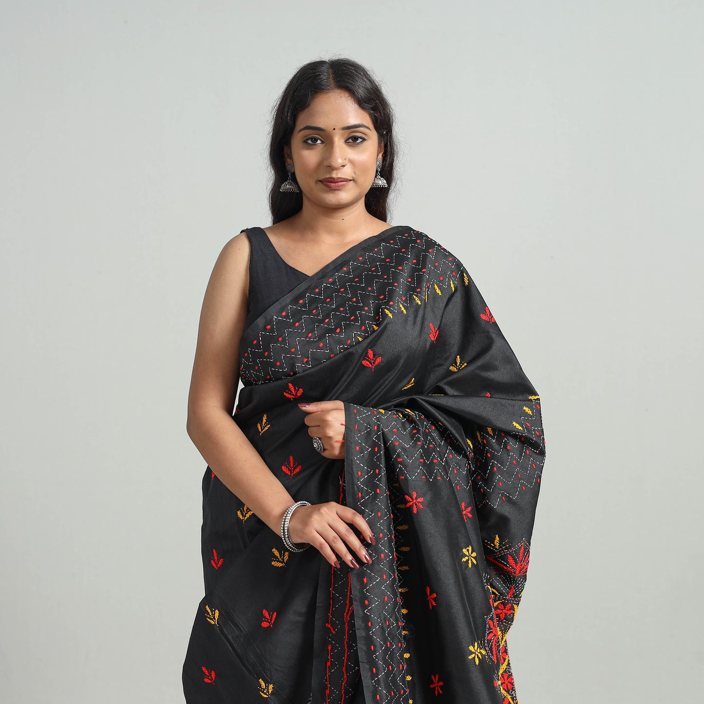 Bengal Nakshi Kantha Embroidery Silk Saree 42