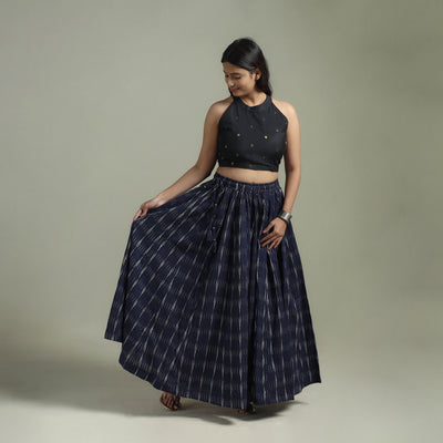 Pochampally Ikat 24 Kali Cotton Long Skirt 07