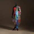 Multicolor - Bengal Hand Embroidery Patchwork Reversible Silk Kantha Dupatta 56