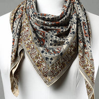 Multicolor - Pedana Kalamkari Block Printed Natural Dyed Cotton Scarf 60