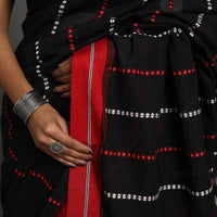 Black - Bengal Handwoven Cotton Begampuri Saree 09