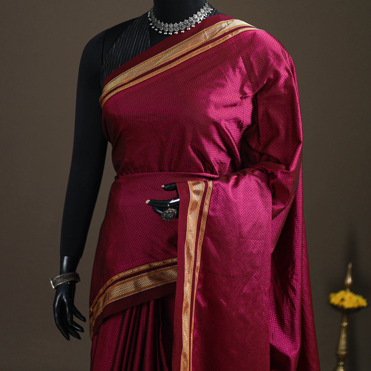 Mercerised Cotton Silk Khun Saree with Blouse Piece 03
