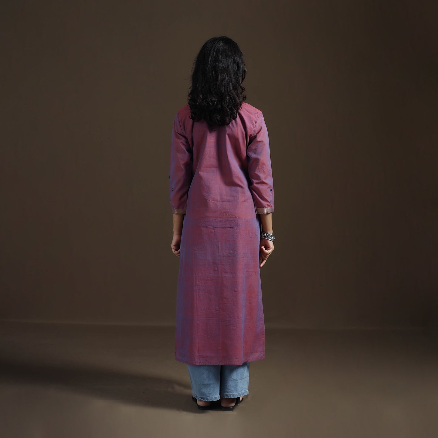 Mangalagiri Pure Handwoven Cotton Mirror Work Straight Kurta for women 18
