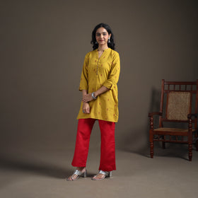 Jacquard Cotton Short Kurta for Women 27