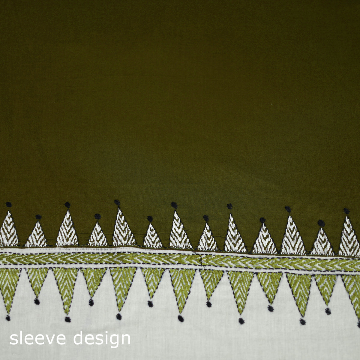 Bengal Kantha Hand Embroidered Cotton Blouse Piece 22