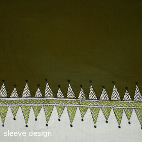 Bengal Kantha Hand Embroidered Cotton Blouse Piece 22