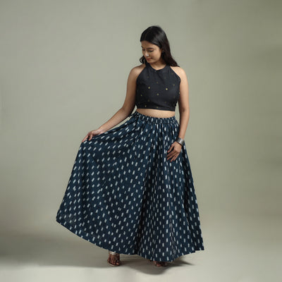Pochampally Ikat 24 Kali Cotton Long Skirt 08