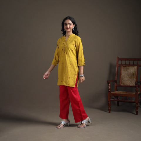 Jacquard Cotton Short Kurta for Women 27