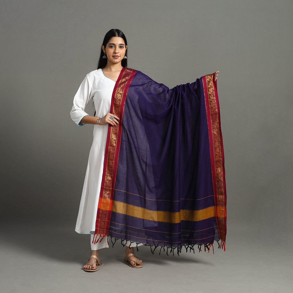 Dharwad Cotton Plain Dupatta with Thread Border 17