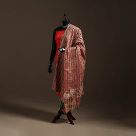 Multicolor - Bengal Hand Embroidery Patchwork Reversible Silk Kantha Dupatta 56