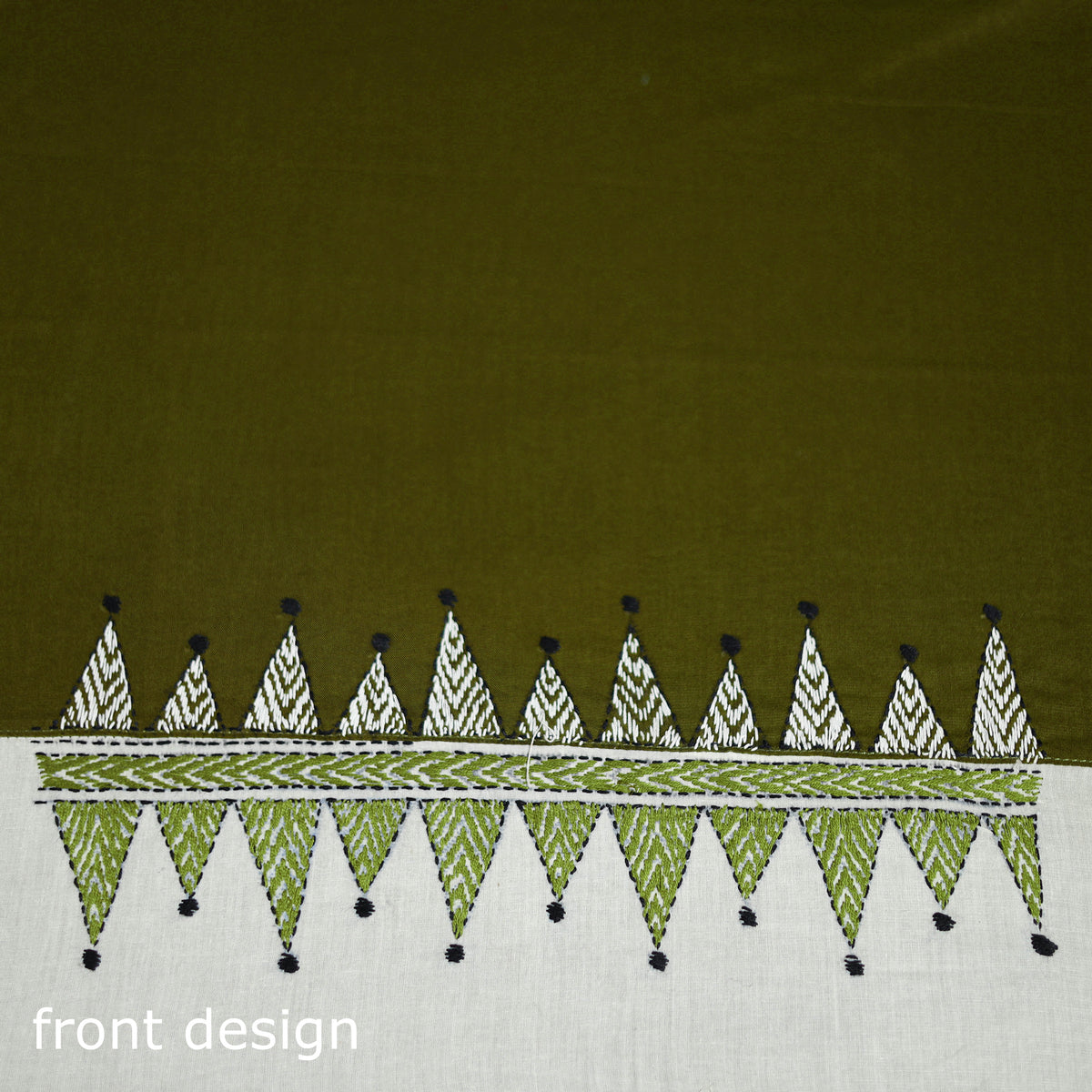 Bengal Kantha Hand Embroidered Cotton Blouse Piece 22