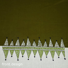 Bengal Kantha Hand Embroidered Cotton Blouse Piece 22