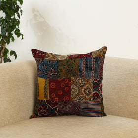  Multicolor Handcrafted Cotton Patchwork Cushion Cover