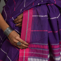 Purple - Bengal Handwoven Cotton Begampuri Saree 10