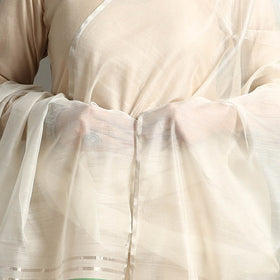  Traditional Chanderi Silk Handloom Zari Buti Dupatta with Tassels 23 