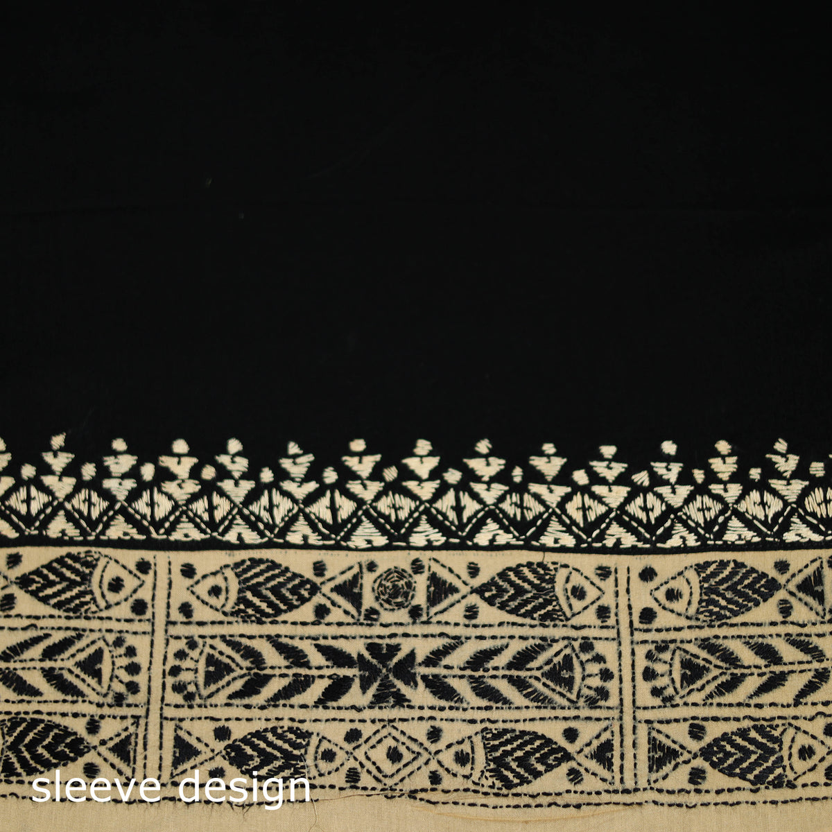 Bengal Kantha Hand Embroidered Cotton Blouse Piece 18