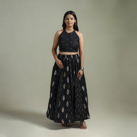 Pochampally Ikat 24 Kali Cotton Long Skirt 10