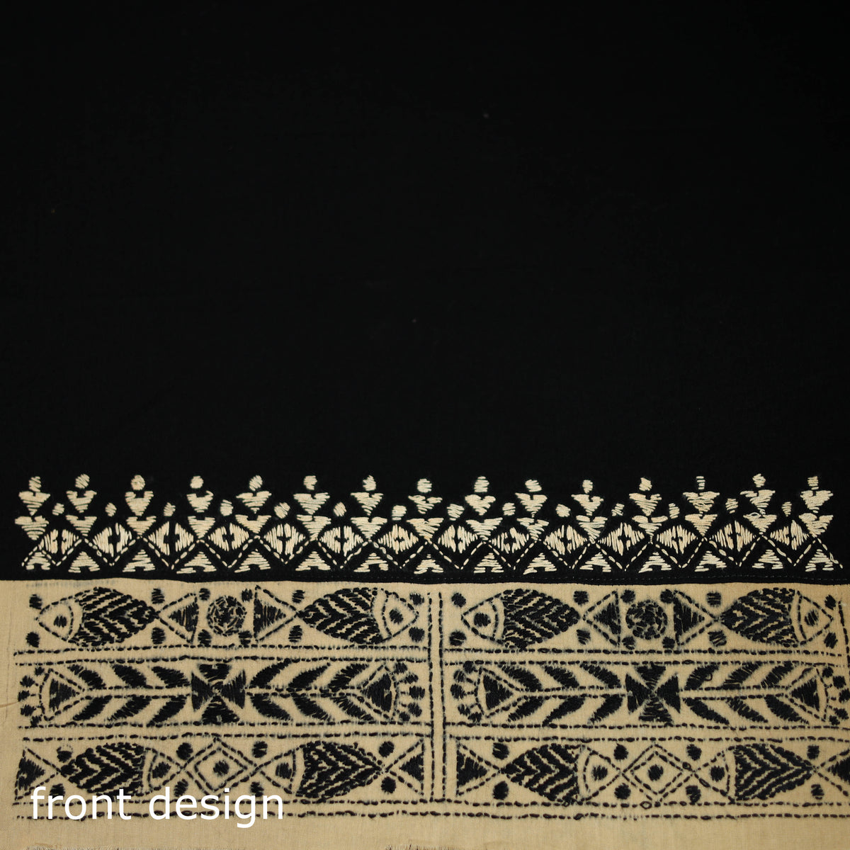 Bengal Kantha Hand Embroidered Cotton Blouse Piece 18
