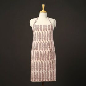 Beige - bagh cotton apron with pocket 25 - handcrafted