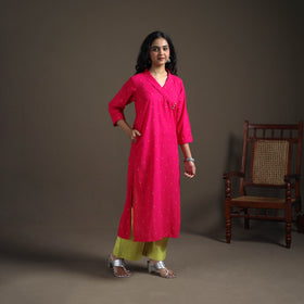 Jacquard Cotton Straight Long Kurta for Women 18