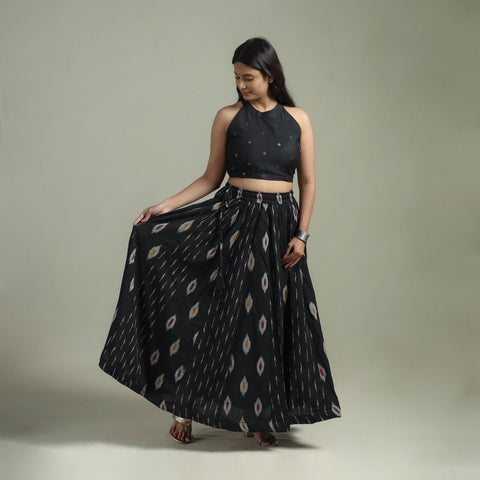 Pochampally Ikat 24 Kali Cotton Long Skirt 10