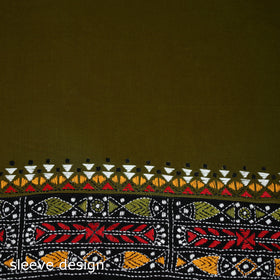 Bengal Kantha Hand Embroidered Cotton Blouse Piece 16