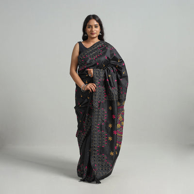 Bengal Nakshi Kantha Embroidery Silk Saree 41