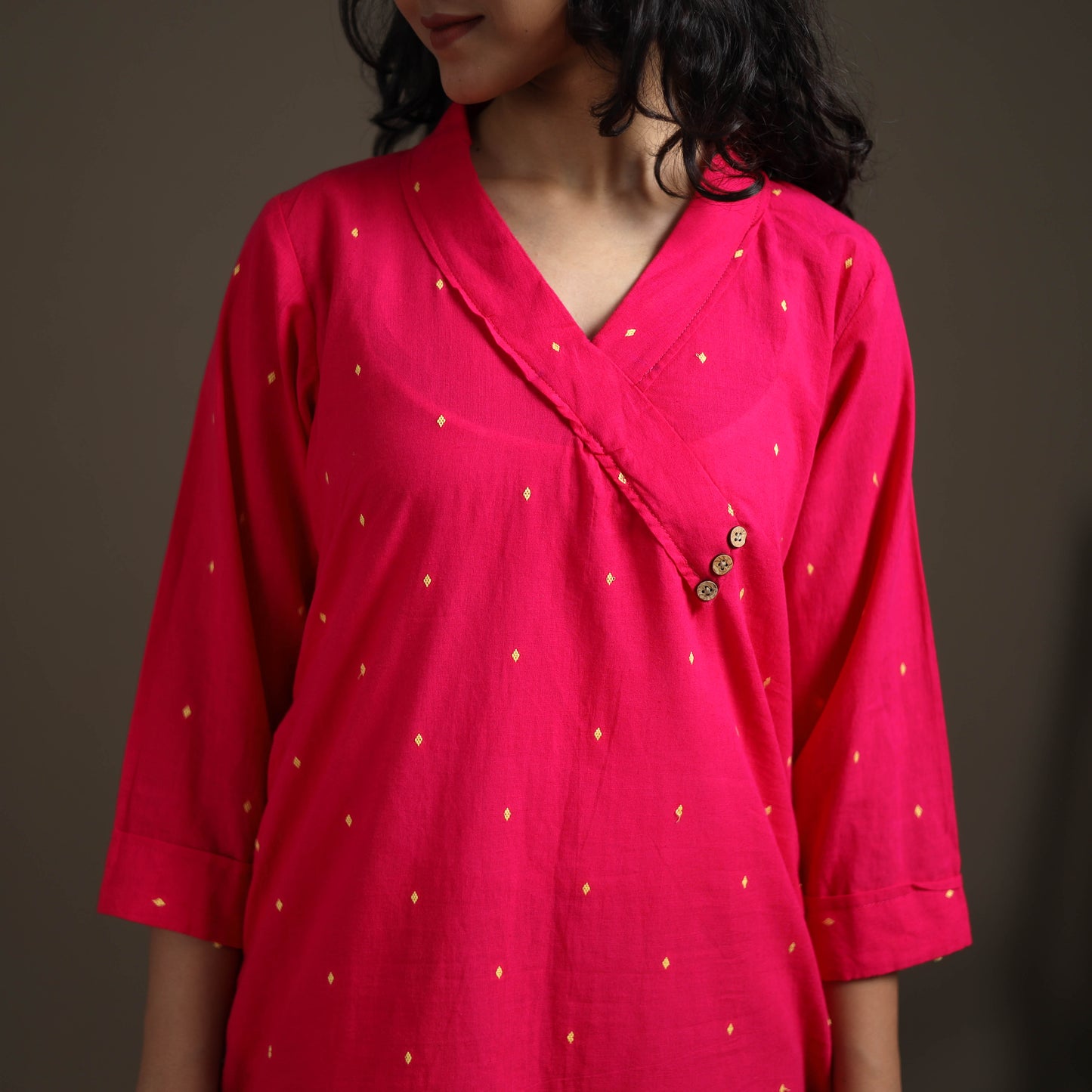 Jacquard Cotton Straight Long Kurta for Women 18