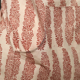 Beige - bagh cotton apron with pocket 25 - handcrafted